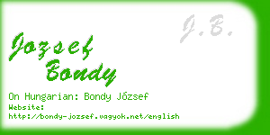 jozsef bondy business card