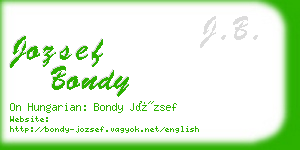 jozsef bondy business card